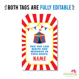 Carnival Party Favor Tags (EDITABLE INSTANT DOWNLOAD)