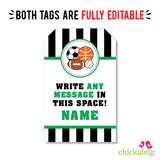All-Star Sports Party Favor Tags (EDITABLE INSTANT DOWNLOAD)