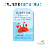 Under the Sea Party Favor Tags (EDITABLE INSTANT DOWNLOAD)