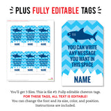 Shark Party Favor Tags (EDITABLE INSTANT DOWNLOAD)