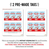 Bowling Party Favor Tags for Twins (EDITABLE INSTANT DOWNLOAD)