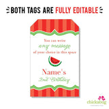 Red Watermelon Party Favor Tags (EDITABLE INSTANT DOWNLOAD)