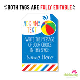 Pool Party Favor Tags (EDITABLE INSTANT DOWNLOAD)