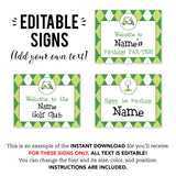 Golf Party Signs (EDITABLE INSTANT DOWNLOAD)