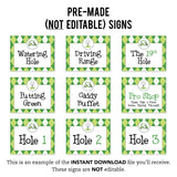 Golf Party Signs (EDITABLE INSTANT DOWNLOAD)