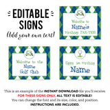 Navy Golf Party Signs (EDITABLE INSTANT DOWNLOAD)