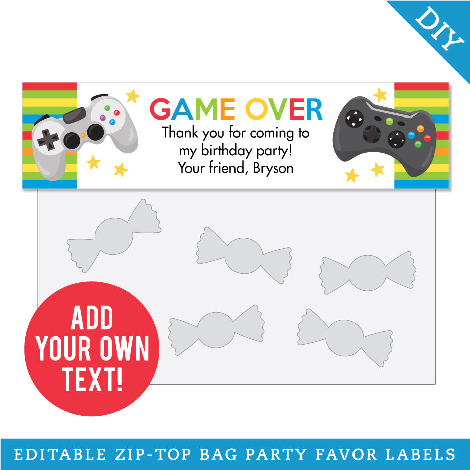 Video Game Party Treat Bag Labels (EDITABLE INSTANT DOWNLOAD) – Chickabug video-game-party-treat-bag-labels-editable-instant-download-chickabug