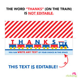 Train Party Treat Bag Labels (EDITABLE INSTANT DOWNLOAD)