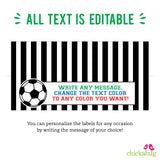 Soccer Party Treat Bag Labels (EDITABLE INSTANT DOWNLOAD)