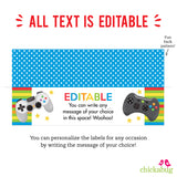 Video Game Party Treat Bag Labels (EDITABLE INSTANT DOWNLOAD)