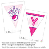 Pink Bowling Party Banner (INSTANT DOWNLOAD)