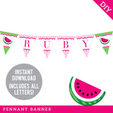 Pink Watermelon Party Banner (INSTANT DOWNLOAD)