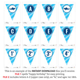 Shark Party Banner (INSTANT DOWNLOAD)