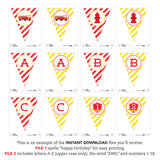 Fire Truck Party Banner (INSTANT DOWNLOAD)