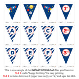 Rocket/Outer Space Party Pennant Banner (INSTANT DOWNLOAD)