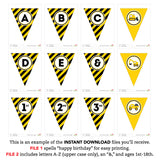 Construction Party Pennant Banner (INSTANT DOWNLOAD)