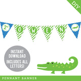 Alligator Party Banner (INSTANT DOWNLOAD)