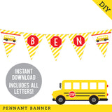 School Bus Party Banner (INSTANT DOWNLOAD)