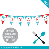 Cooking Party Pennant Banner (INSTANT DOWNLOAD)