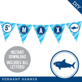 Shark Party Banner (INSTANT DOWNLOAD)