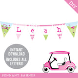 Pink Golf Party Banner (INSTANT DOWNLOAD)