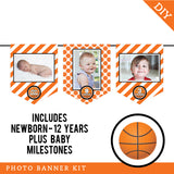 Basketball Party Photo Banner Kit (INSTANT DOWNLOAD)