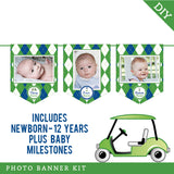 Navy Golf Party Photo Banner Kit (INSTANT DOWNLOAD)