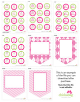 Pink Golf Party Photo Banner Kit (INSTANT DOWNLOAD)
