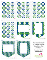 Navy Golf Party Photo Banner Kit (INSTANT DOWNLOAD)