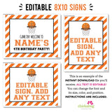 Basketball Party Signs (EDITABLE INSTANT DOWNLOAD)
