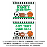 All-Star Sports Party Signs (EDITABLE INSTANT DOWNLOAD)