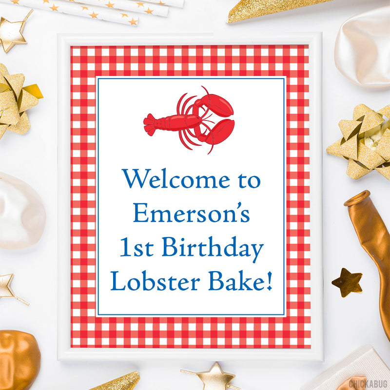 Lobster Party Signs (EDITABLE INSTANT DOWNLOAD)