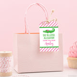 Pink Alligator Party Favor Tags (EDITABLE INSTANT DOWNLOAD)