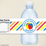 Pool Birthday Party Water Labels