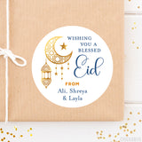 Gold Moon and Lantern Blessed Eid Labels