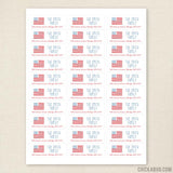 USA Flag Address Labels