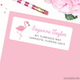 Pink Flamingo Address Labels