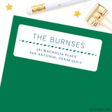 Green and Navy Stripe Address Labels