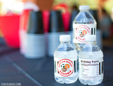 Blue Sports Birthday Party Water Labels