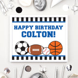 Blue Sports Party Signs (EDITABLE INSTANT DOWNLOAD)