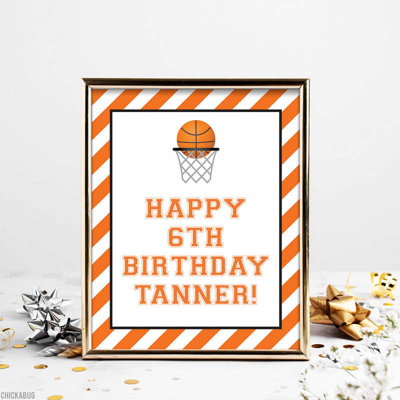Basketball Party Signs (EDITABLE INSTANT DOWNLOAD)
