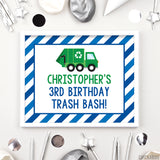 Blue Garbage Truck Party Signs (EDITABLE INSTANT DOWNLOAD)