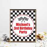 Checkered Flag Race Car Party Signs (EDITABLE INSTANT DOWNLOAD)