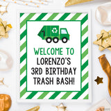 Garbage Truck Party Signs (EDITABLE INSTANT DOWNLOAD)