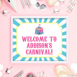 Pink Carnival Party Signs (EDITABLE INSTANT DOWNLOAD)