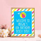 Pink Pool Party Signs (EDITABLE INSTANT DOWNLOAD)