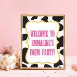 Pink Farm Party Signs (EDITABLE INSTANT DOWNLOAD)