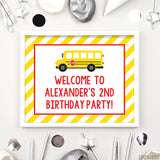 School Bus Party Signs (EDITABLE INSTANT DOWNLOAD)
