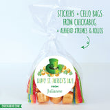 Hat, Gold Coins & Shamrocks St. Patrick's Day Stickers