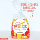 "The WRITE Teacher For Me" Teacher Appreciation Stickers